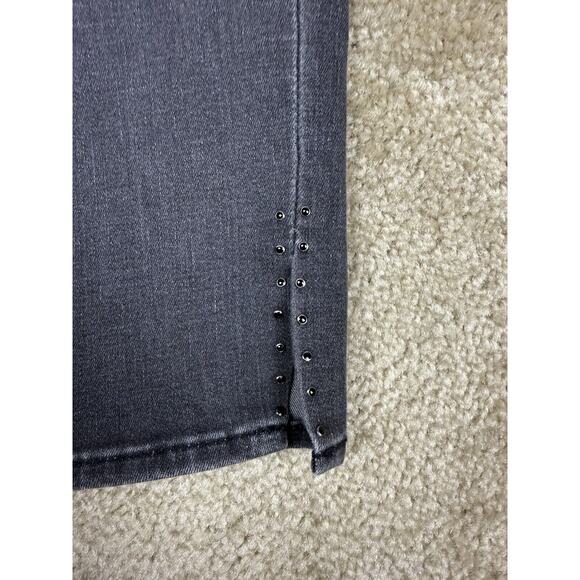 Levis Jeans Size 14 Classic Crop Black Faded Stud Ankle Accent Stretch B147 - Picture 11 of 16